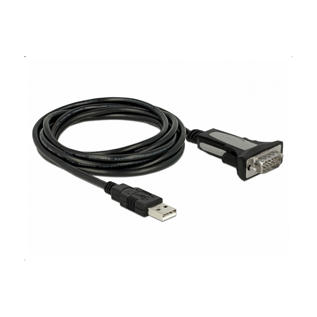 Adapter USB DELOCK USB 2.0 Type‑A to Serial RS‑232 DB9 3m - 1
