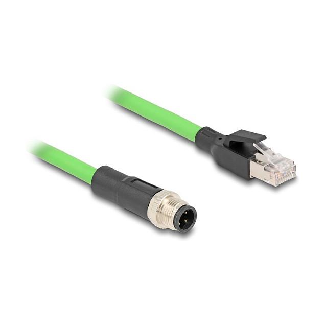 Kabllo për Rrjet DeLOCK 80426 / M12 D-coded 4-pin Mashkull → RJ-45 Mashkull / SF/UTP / 1m - Gjelbër - 3