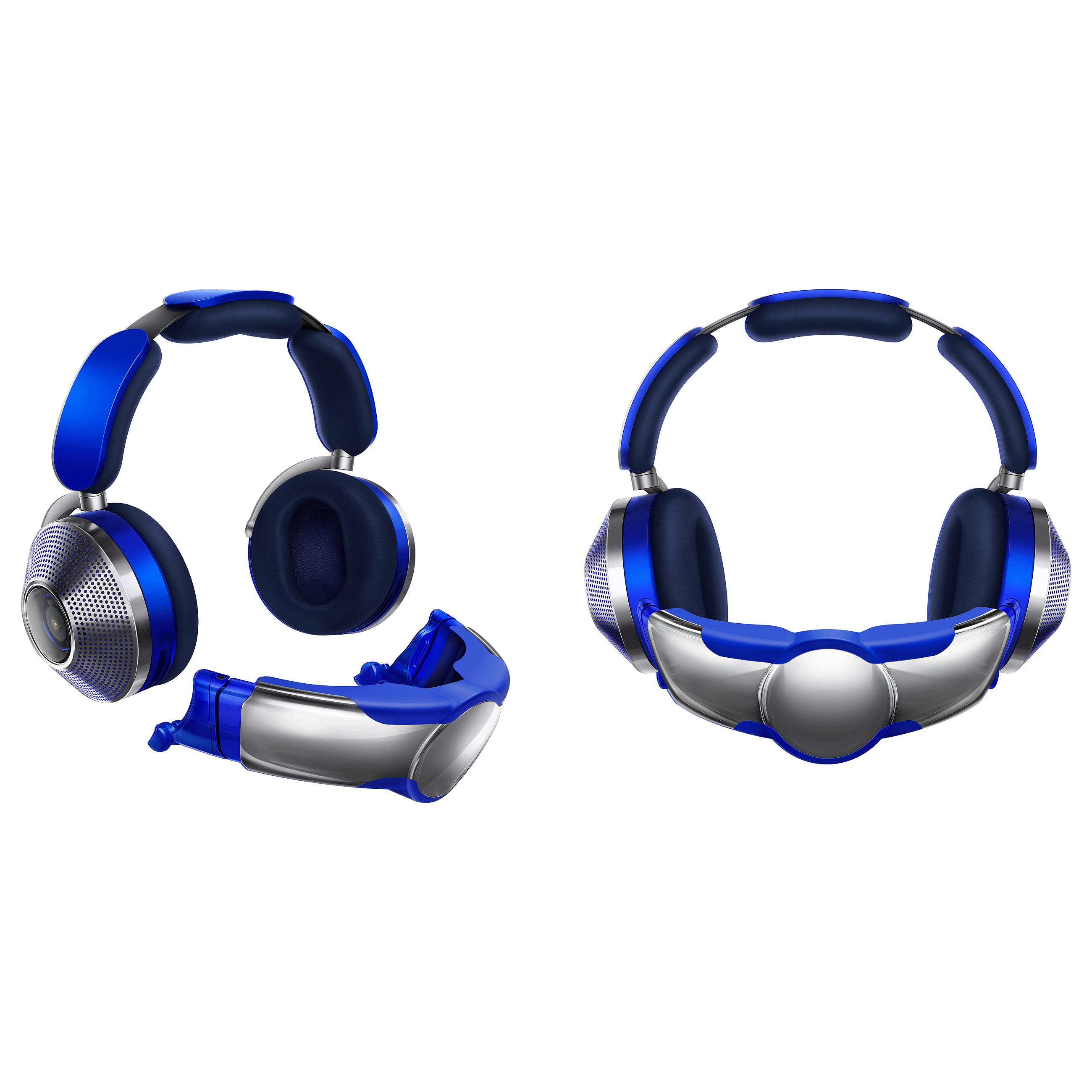 Kufje pa kabllo Dyson Zone / Bluetooth – Blu / Argjendi - 7