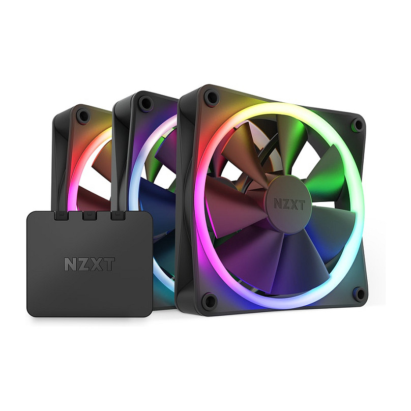 Ftohës për Kasë NZXT F120 / 120mm / 500-1800 RPM / PWM / RGB / 3-Pack – Zezë - 1