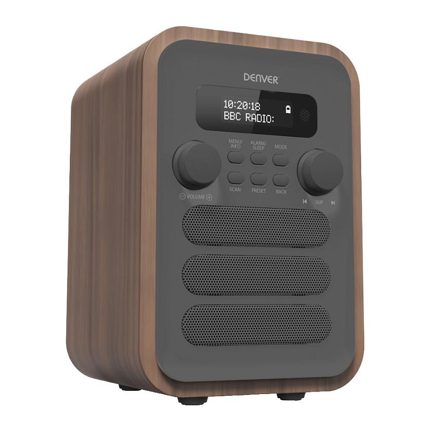 Radio Denver DAB-48GREY, DAB+, FM, Bluetooth, 2.5W RMS - Kafe