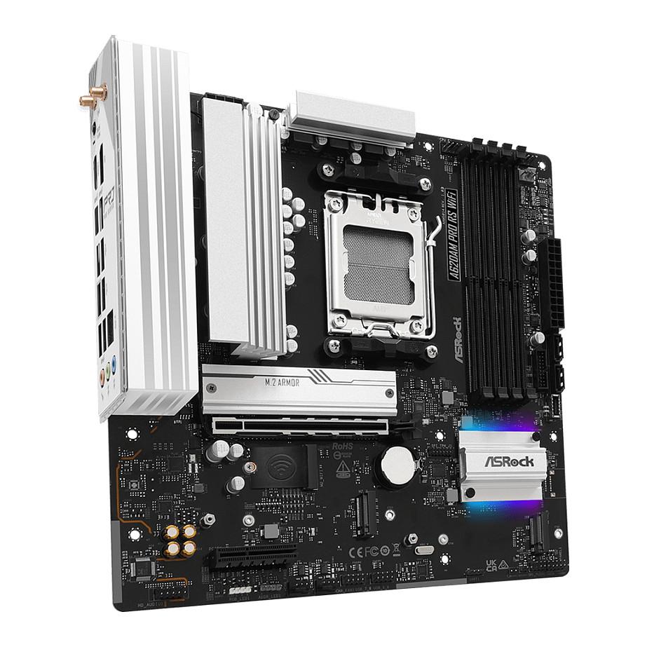 Pllakë Amë ASRock A620AM Pro RS WiFi / AMD AM5 / DDR5 / Micro-ATX / Wi-Fi 6E / 2.5GbE LAN - 3