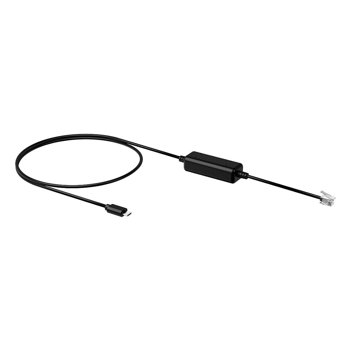 Adapter për Kufje Wireless Yealink EHS35, RJ9, Micro USB, për WH62/WH63, për T30/T30P/T31/T31P/T31G/T33P/T33G - Zezë