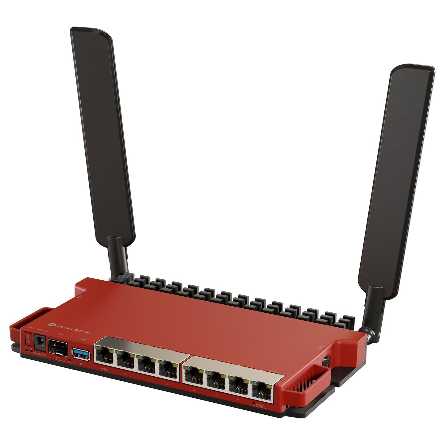 Ruter MikroTik L009UiGS-2HaxD-IN, Wi-Fi 6, 2.4GHz, AX600, 8x Gigabit Ethernet, 1x SFP 2.5Gbps, PoE – Kuqe/Zezë - 3