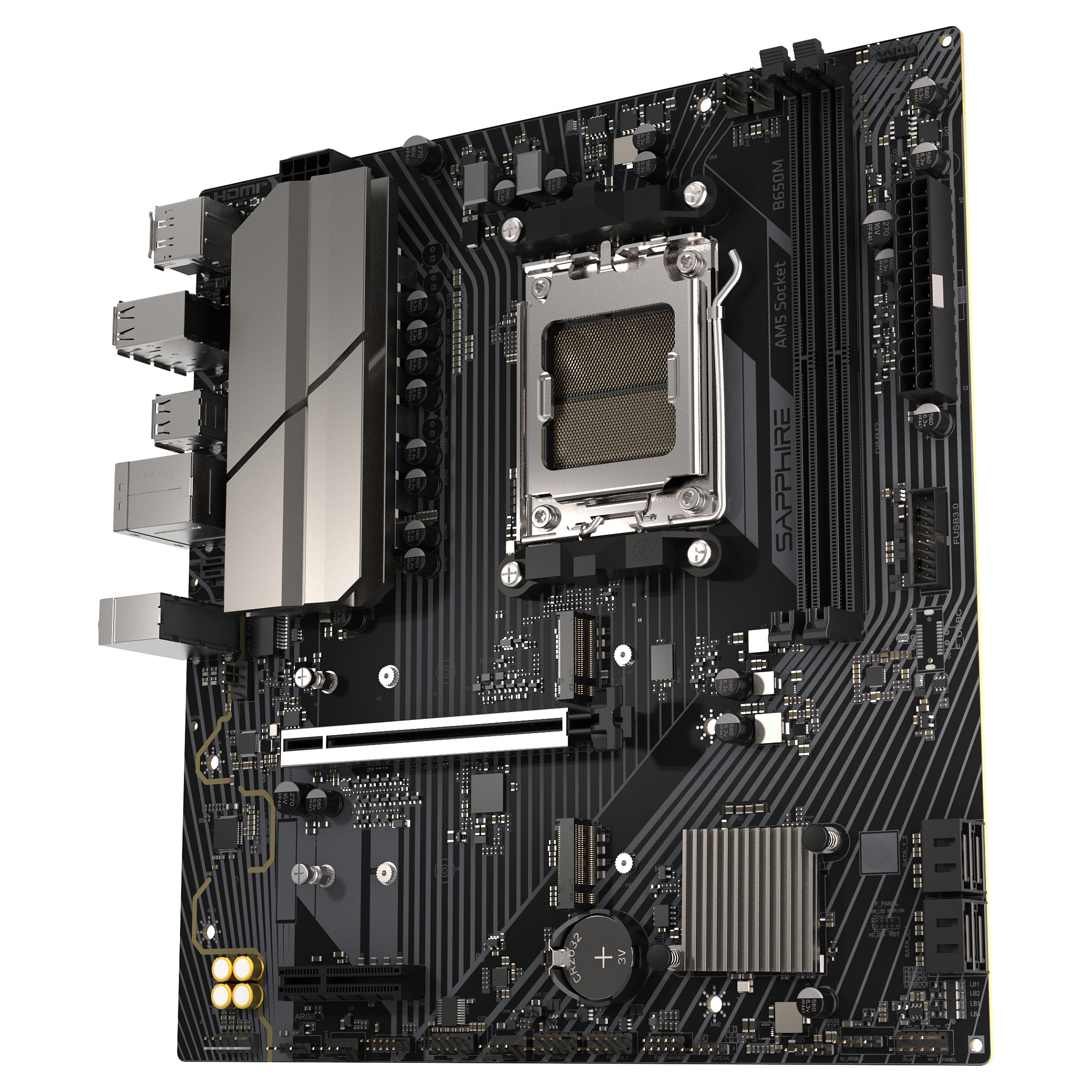 Pllakë Amë AMD AM5 SAPPHIRE B650M-E / DDR5 / MicroATX / HDMI+DP - 3