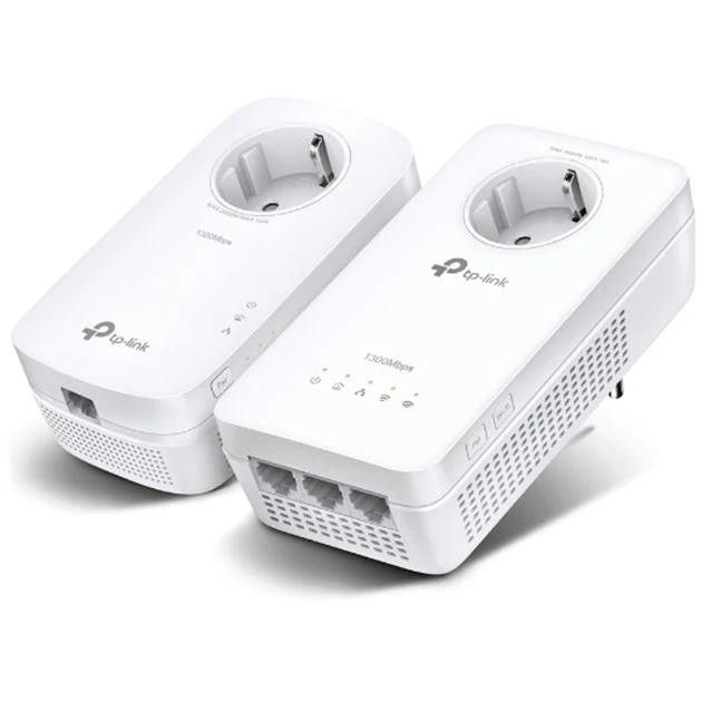 Power-LAN TP-Link TL-WPA8631P KIT, 1300Mbps, Wi-Fi AC1200 Dual Band, 3× Gigabit Ethernet, Power Passthrough - Bardhë