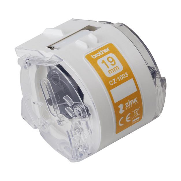Rrotull Etiketash Brother CZ-1003, 19 mm × 5 m, Printim me Ngjyra ZINK - 2