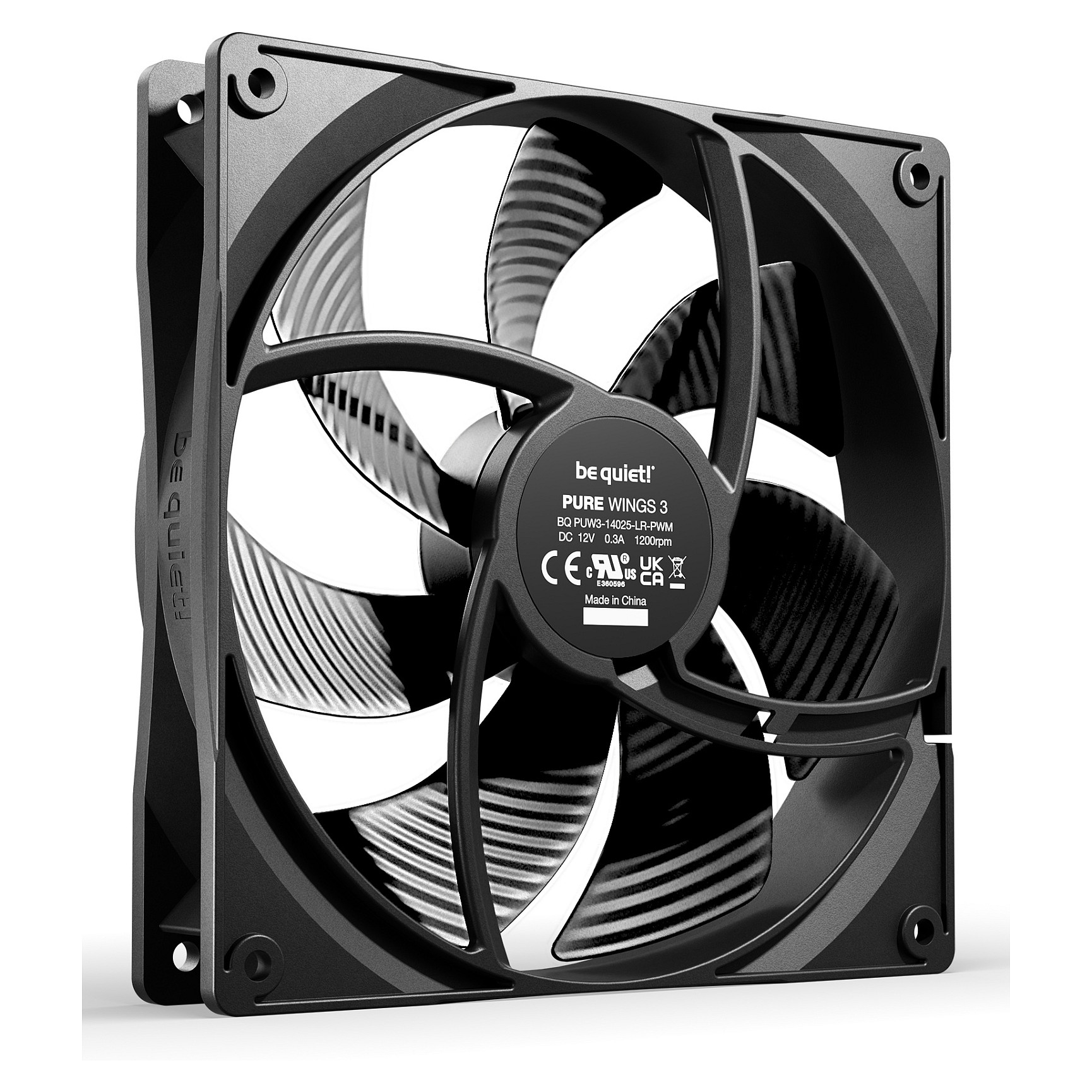 Ftohës për Kasë 140mm be quiet! Pure Wings 3 Reverse 3-Pack PWM – Zezë - 2