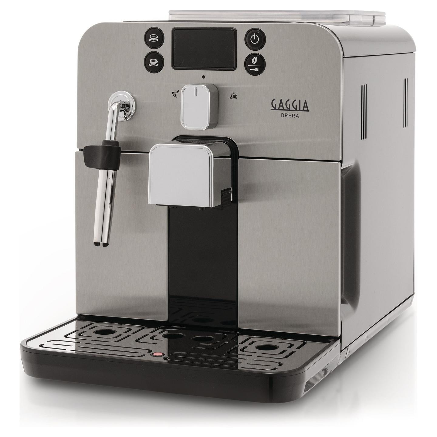 Aparat Automatik për Espresso Gaggia Brera RI9305/11, 1400 W, 15 bar, Rezervuar 1.2 L, Mulli Qeramik – Zezë/Argjend