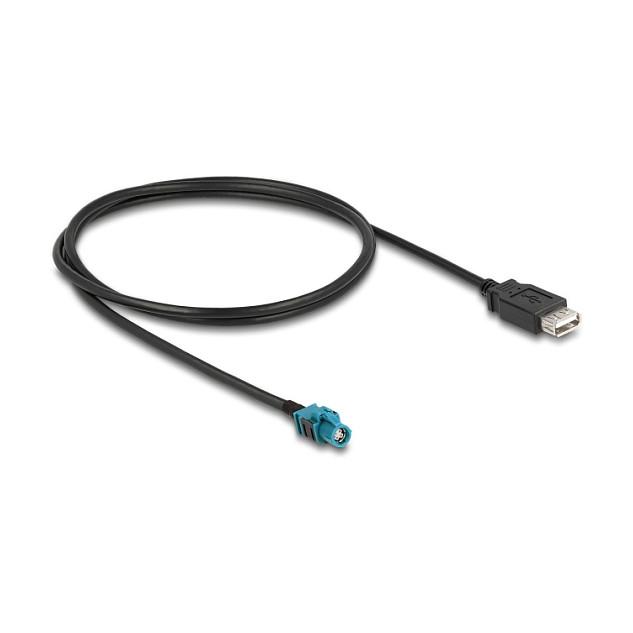 Kabllo USB DeLOCK 90563, HSD Z femër në USB 2.0 Type-A femër, 1 m - Zezë - 1