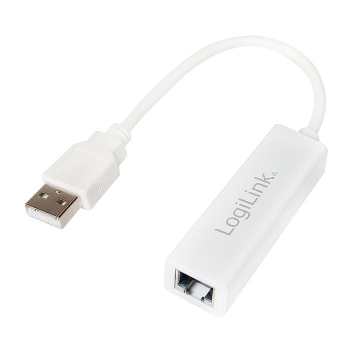 Adapter Rrjeti USB LogiLink UA0144B / USB 2.0 në RJ45 / 10/100Mbps / Realtek RTL8152B - Bardhë