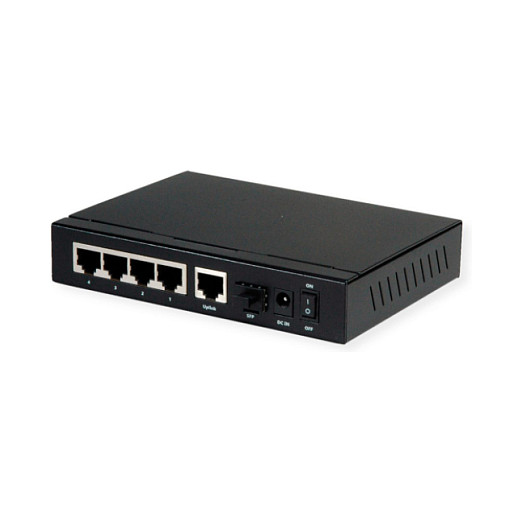 ROLINE 6-Port Gigabit PoE+ Switch  5x RJ45 + 1x SFP  4x PoE+ Ports - 2