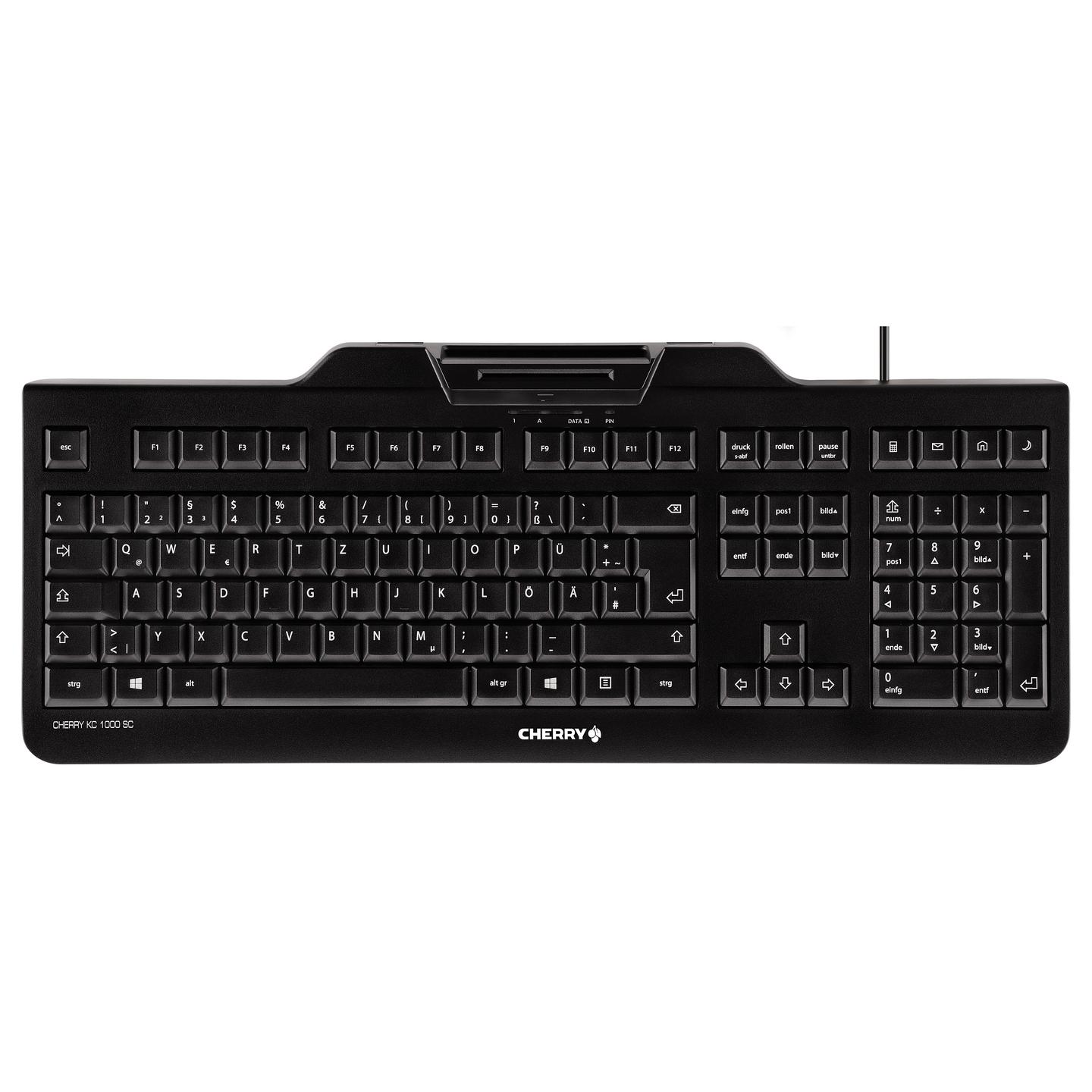 Tastierë me kabllo CHERRY KC 1000 SC / Mekanike / Smart Card Reader / USB / QWERTY US – E zezë   - 1