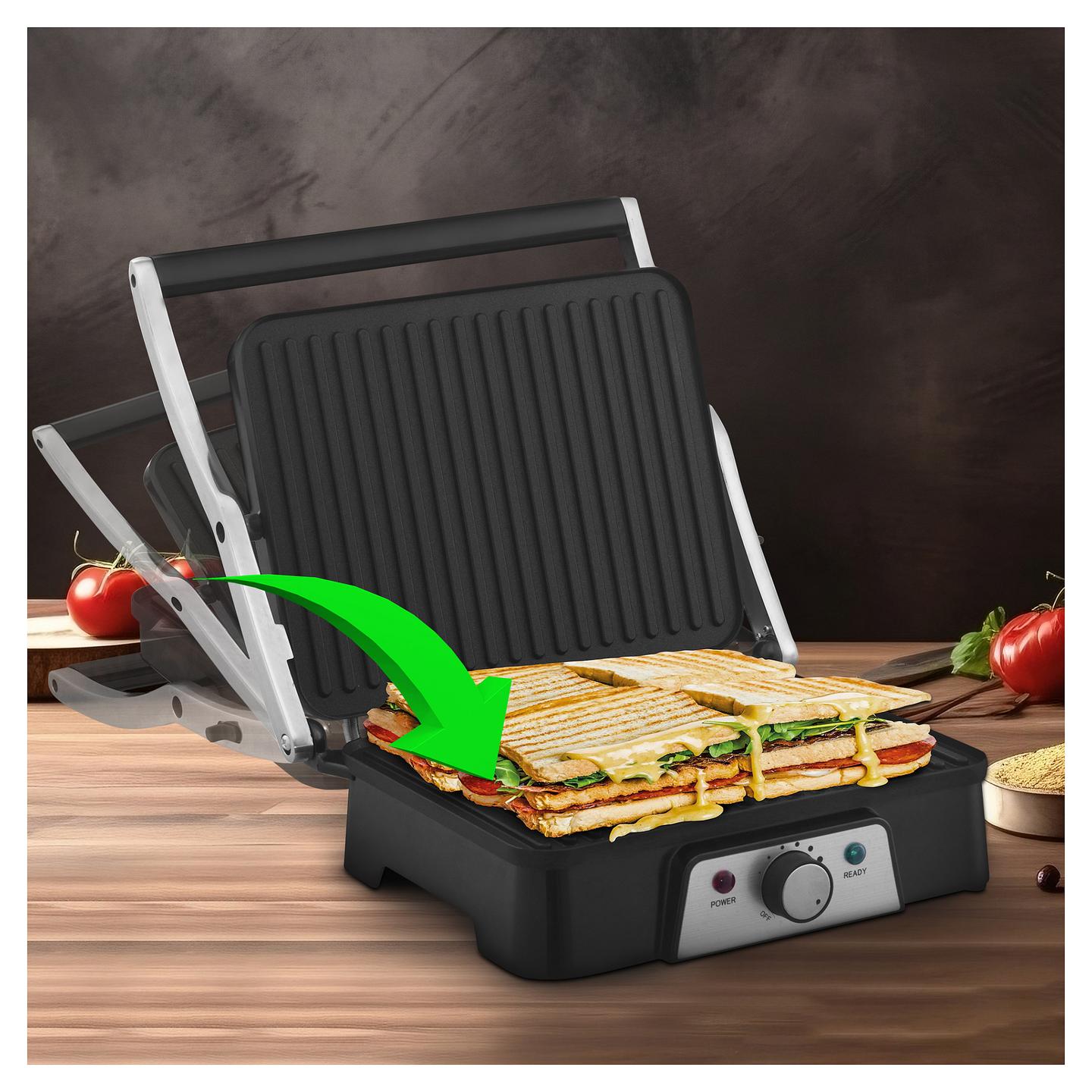 Grill Elektrik Extralink Smart Life SJ-36, 2000W, 1334cm², Kontakt, 180° - Zezë - 5