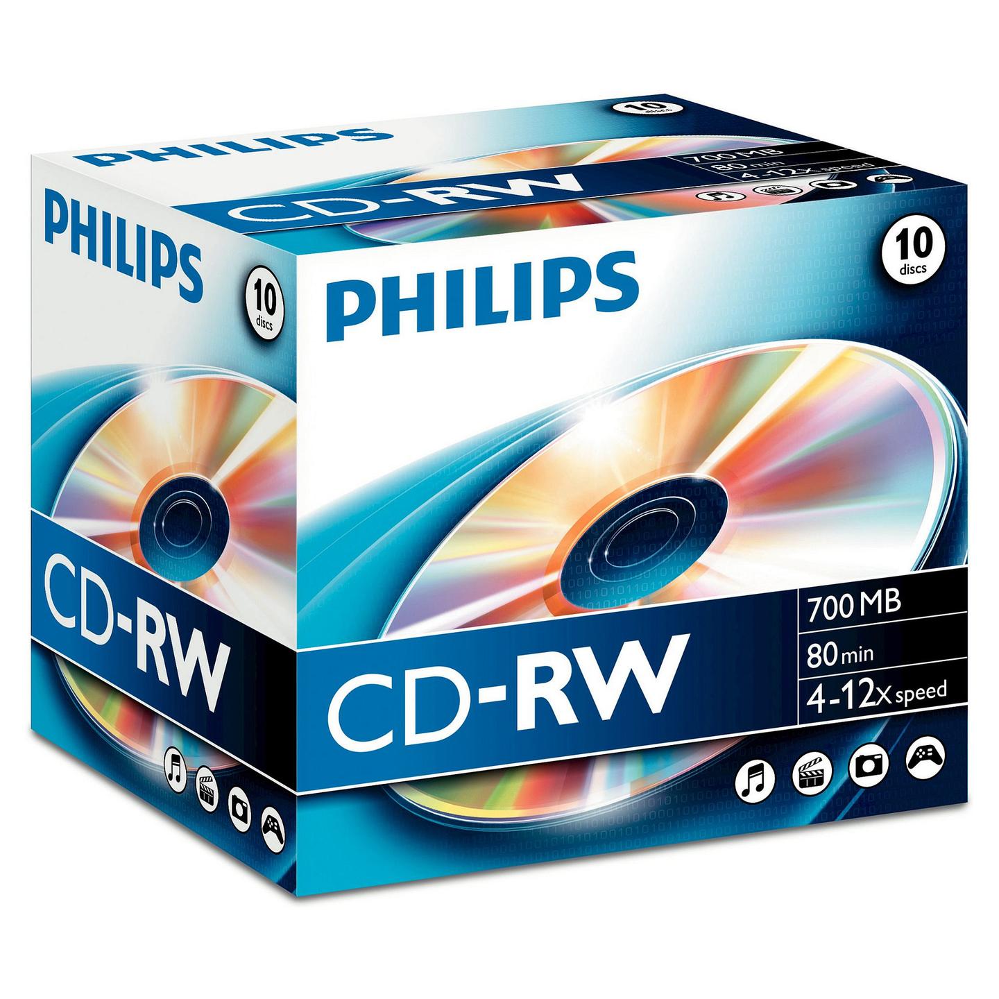 CD-RW Philips CW7D2NJ10/00, 700MB, 80 minuta, 1 copë