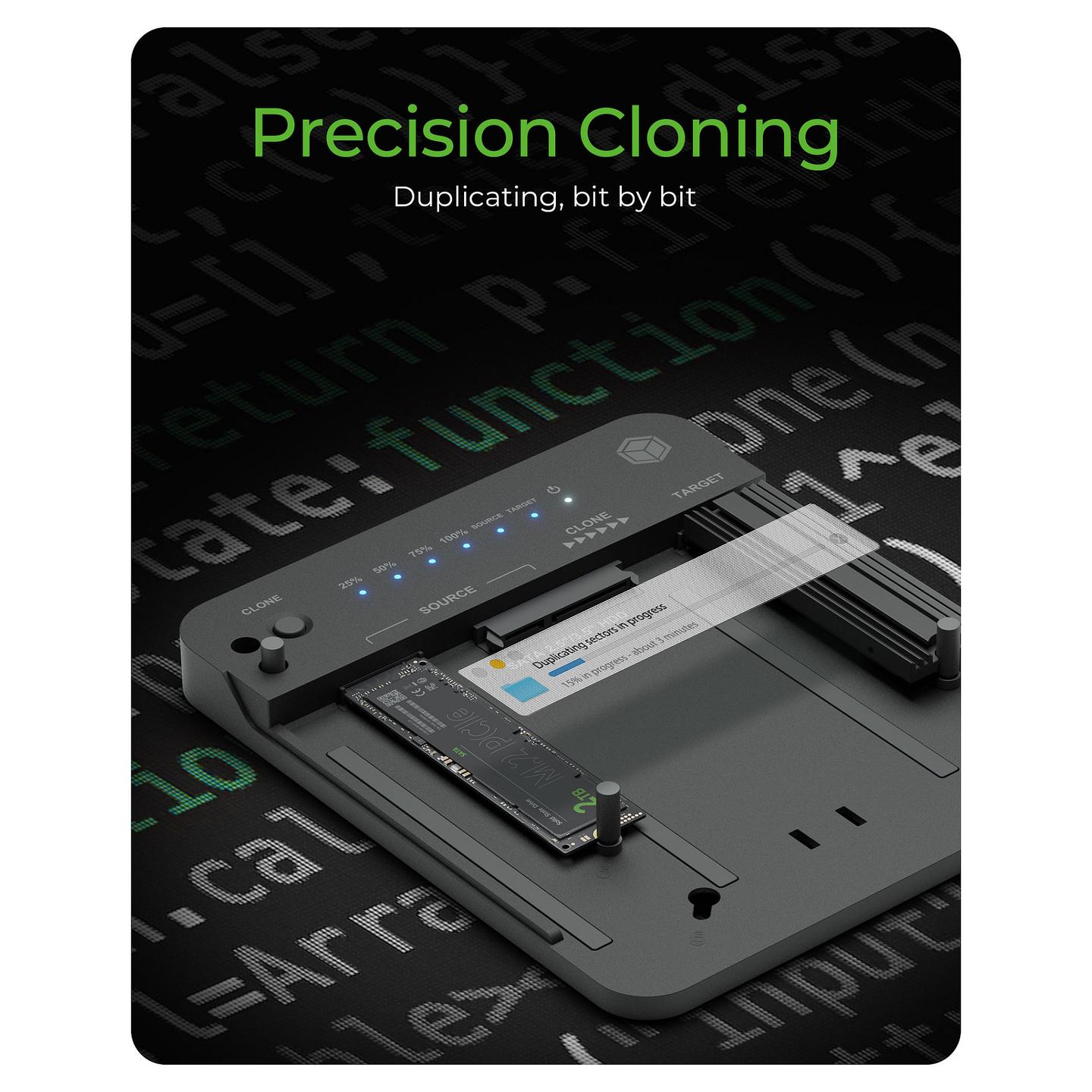 Docking Station ICY BOX IB-2913MCL-C31 / M.2 NVMe / SATA HDD/SSD 2.5"/3.5" / USB 3.2 Gen 2 / 10Gb/s / Klonim – Zezë - 4