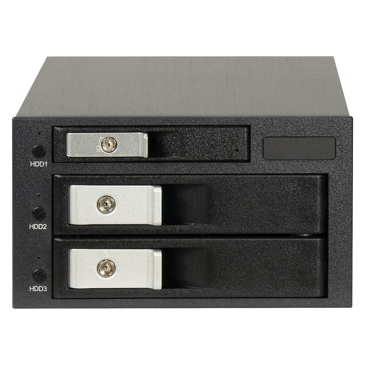 Këllëf për disqe Inter-Tech ST-3525, 2x 3.5" + 1x 2.5", SATA III, Hot-Swap, 2x 5.25" - Zezë - 2
