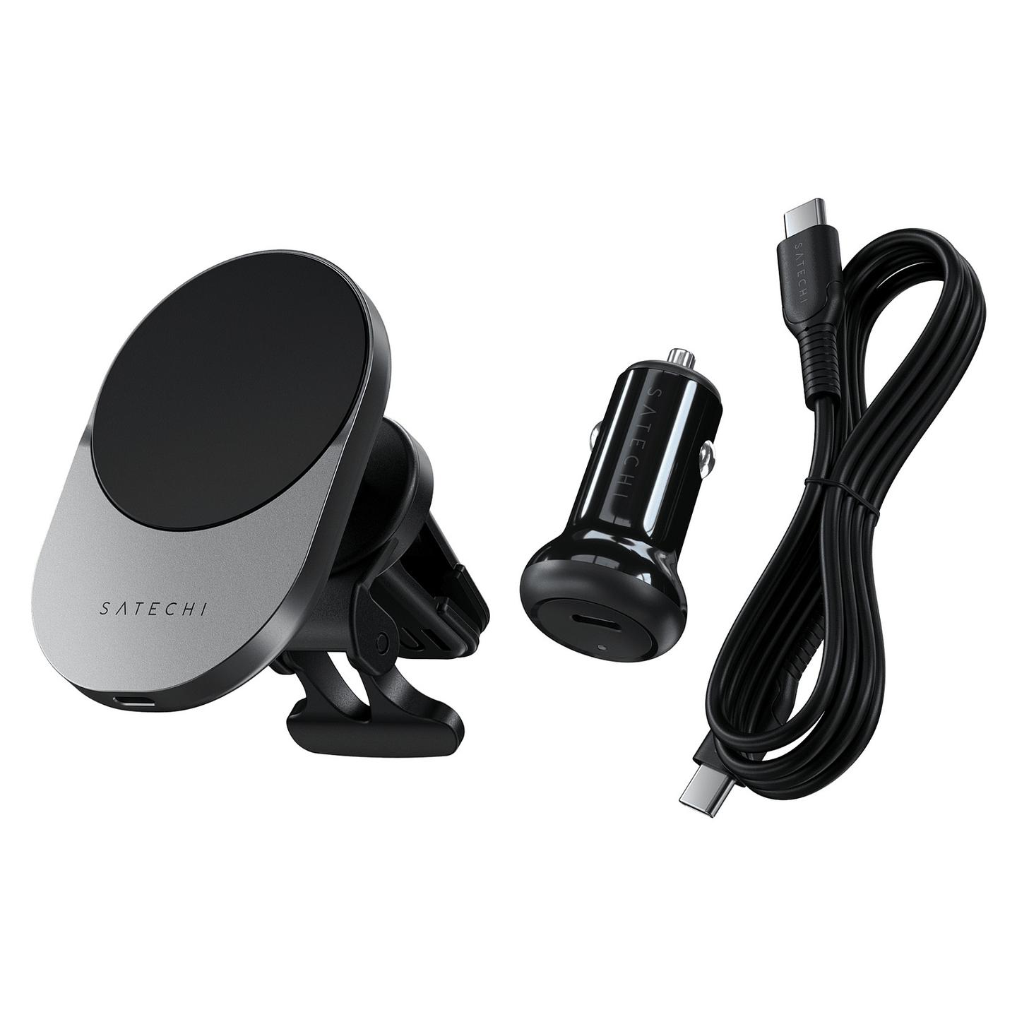 Mbajtëse Telefoni për Veturë Satechi ST-Q2CCM / 15W / Qi2 / Magnetic / 360° / USB-C / Air Vent - Gri - 4