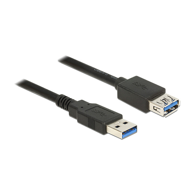 Kabllo USB DELOCK 3.0 Type-A Plug to Type-A Socket Extension 2m - Zezë - 1