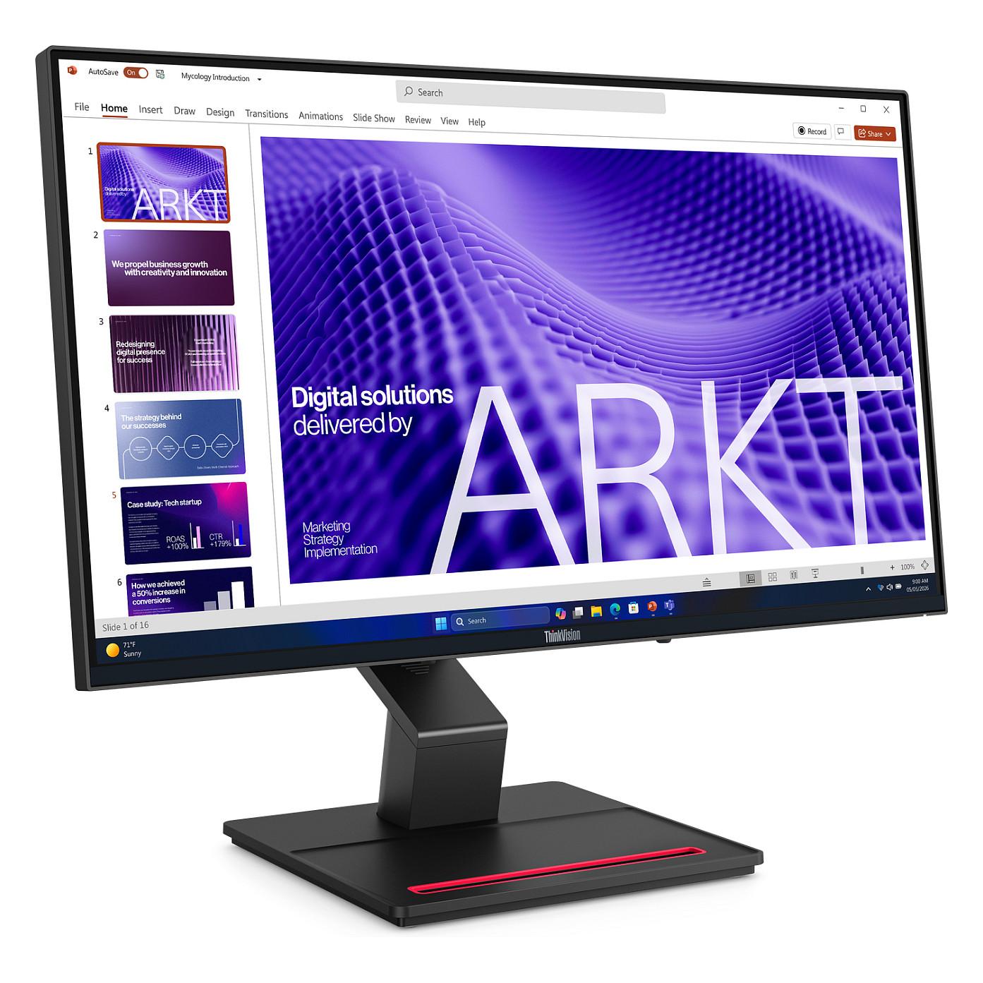 Monitor Lenovo ThinkVision T24D-4t, 23.8", FHD IPS Touch, 120Hz, 4ms, HDMI+DP+USB-C - Zezë - 4