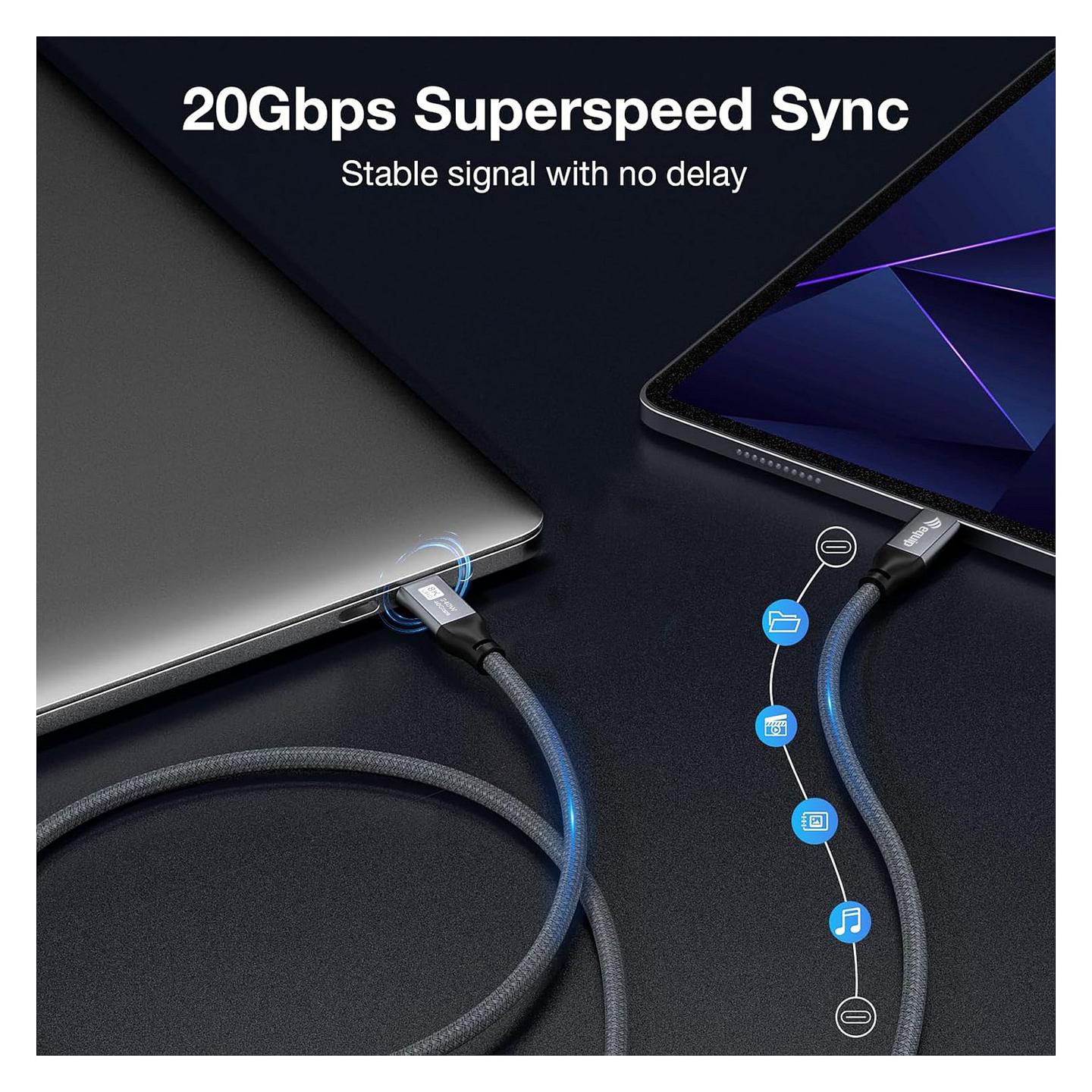 Kabllo USB Equip 128380 / USB-C në USB-C / USB4 Gen 3x2 / 40 Gbit/s / PD 3.1 240W / 8K/60Hz / 0.5m - Zezë - 8