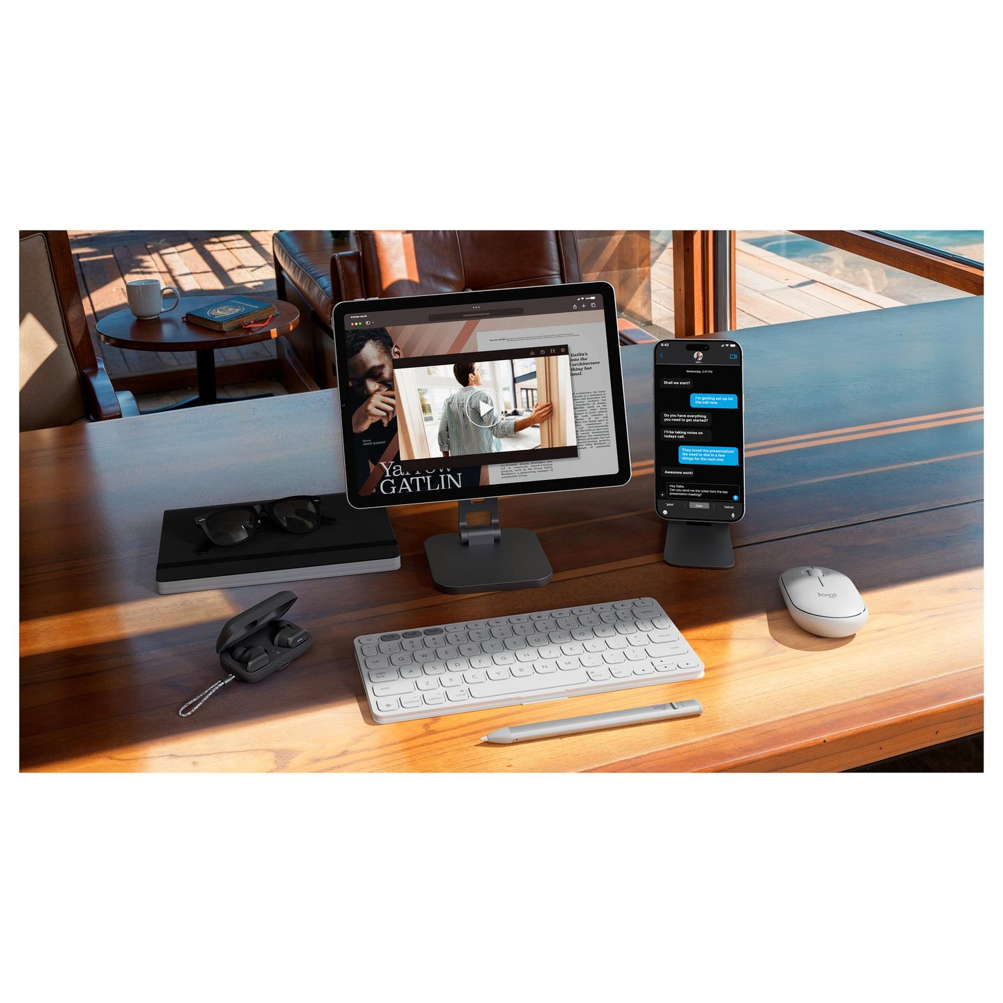 Tastierë pa Kabllo Logitech Keys-To-Go 2, Scissor, Compact, QWERTZ CH, Bluetooth - Bardhë - 4