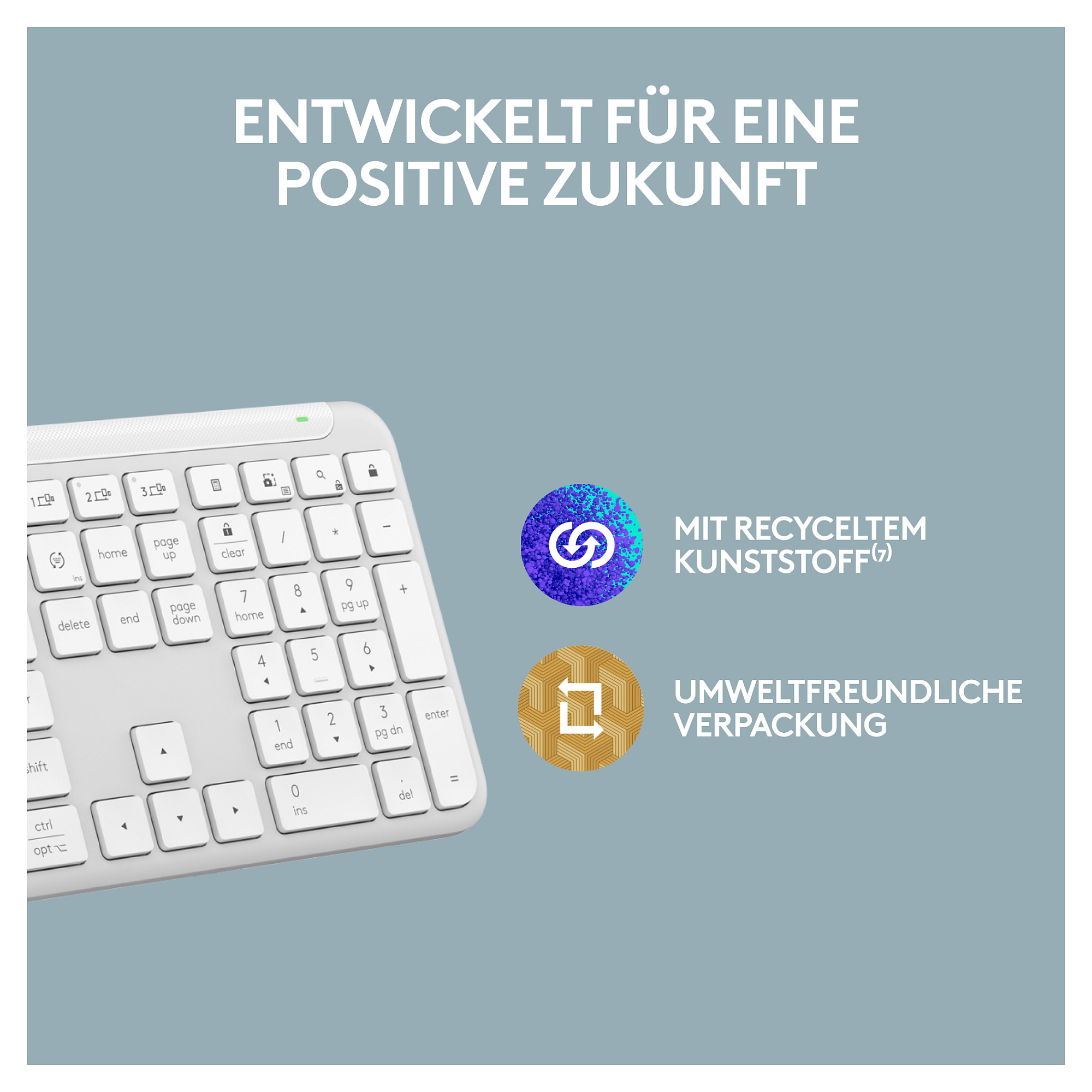 Tastierë Pa kabllo Logitech Signature Slim K950 / QWERTZ – Bardhë - 7