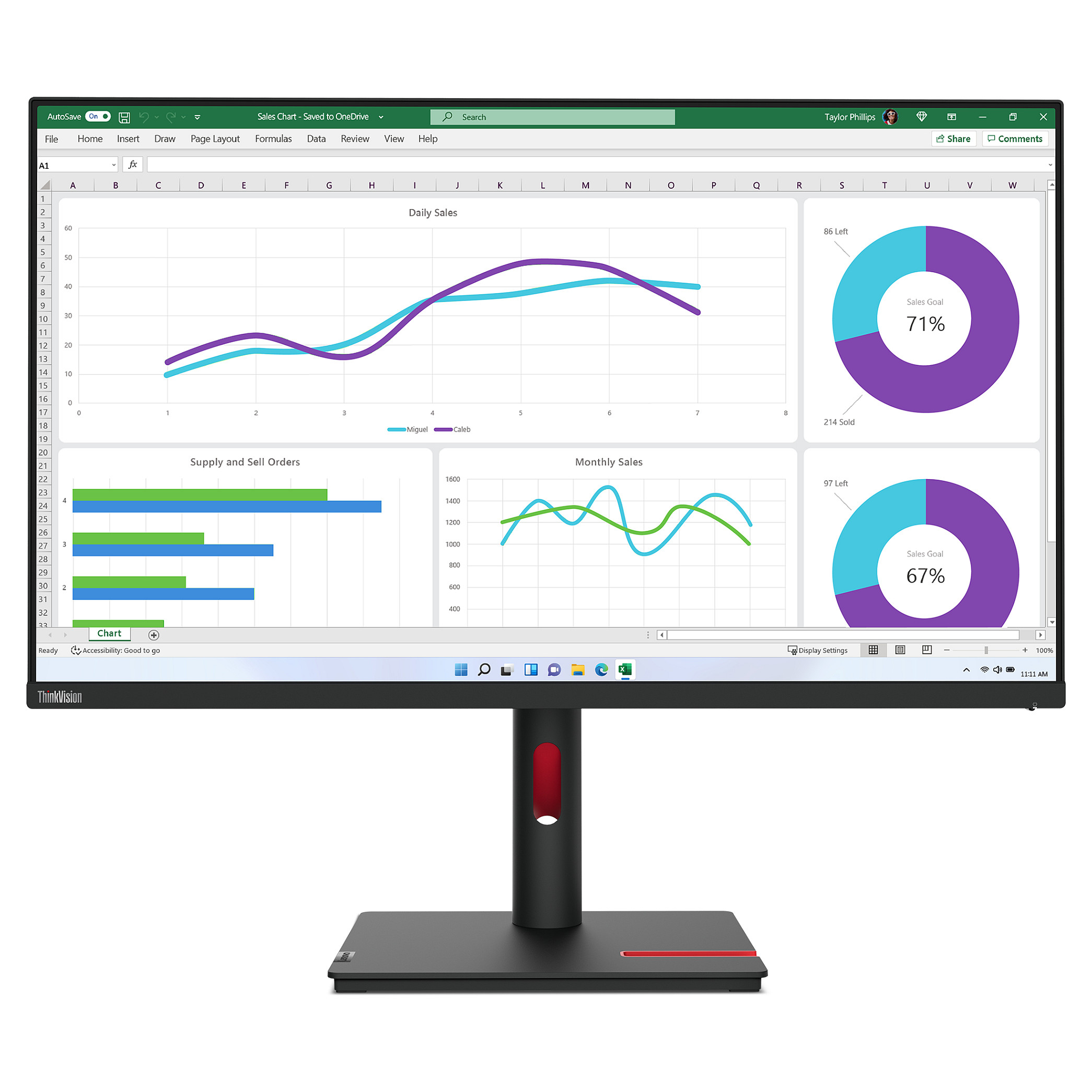 Monitor Lenovo ThinkVision T32h 30 – 31.5” / VA / QHD / I zi - 1