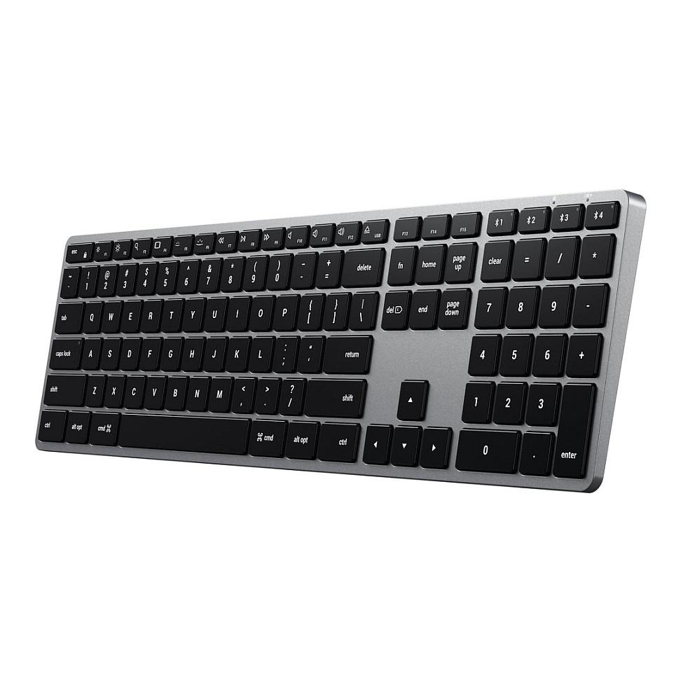 Tastierë Pa kabllo Satechi Slim X3 / Full-Size / QWERTZ Gjerman / Bluetooth / 4 Paisje / USB-C - Zezë/Hiri - 3