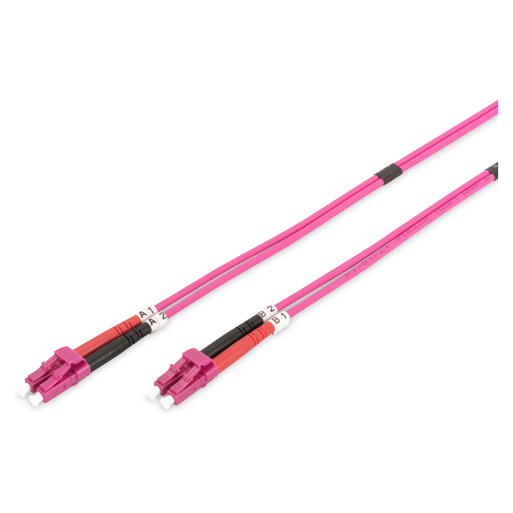 Kabllo për rrjet DIGITUS / LWL Patch Cable / LC-LC / 5.0m / Multimode Duplex / OM4 – Rozë - 1