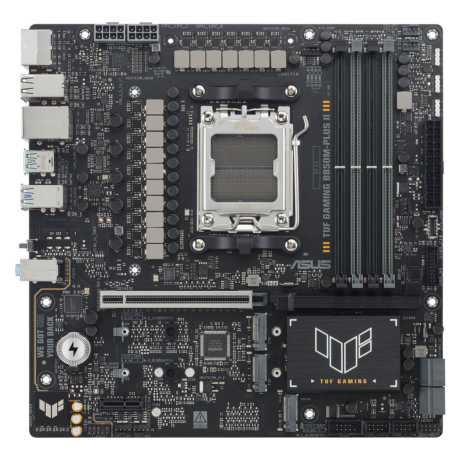 Pllakë Amë AMD AM5 ASUS TUF GAMING B850M-PLUS II / DDR5 / mATX / HDMI+DP - 8