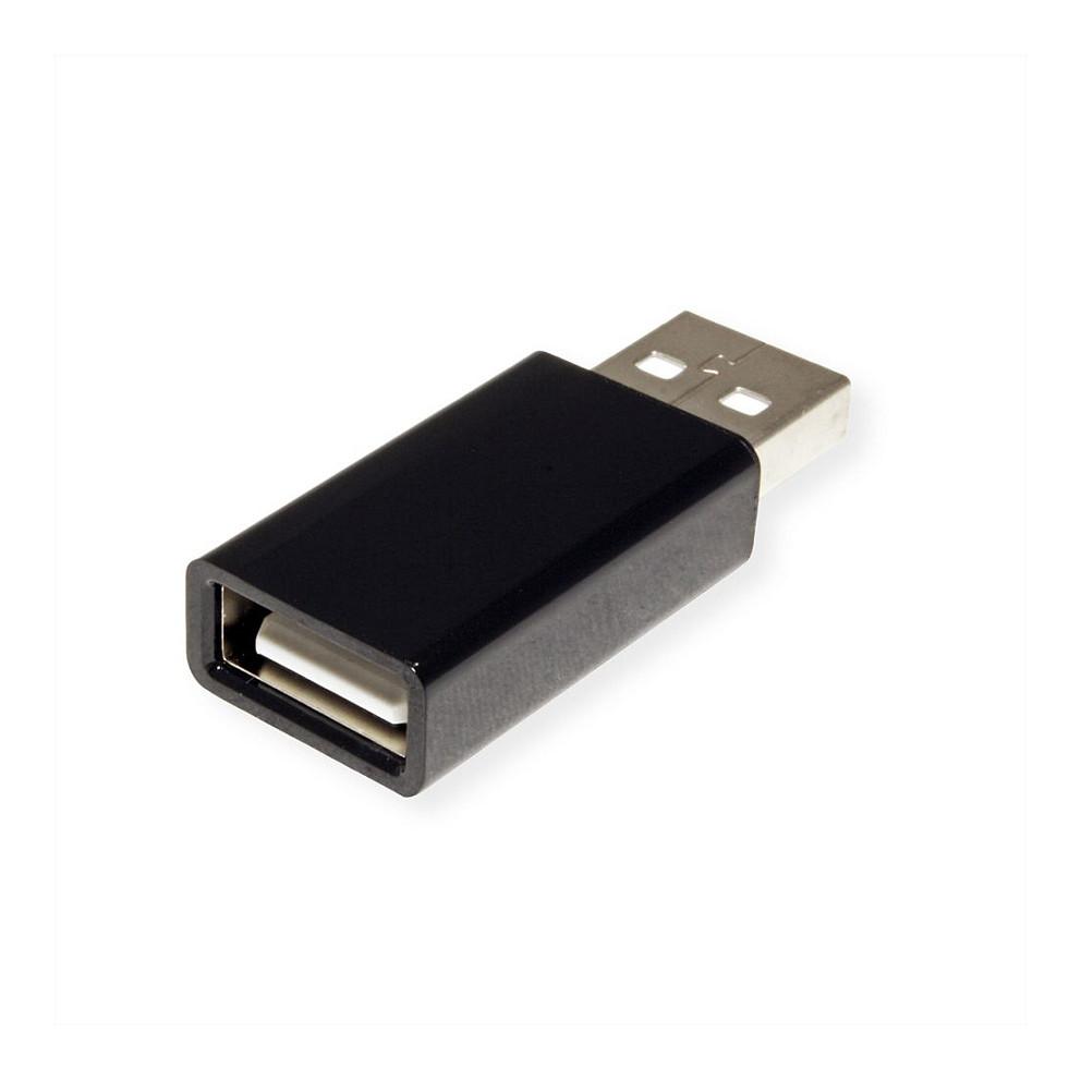 Adapter USB ROLINE 11028332 , USB-A Mashkull në USB-A Femër , Data Blocker - Zezë - 2