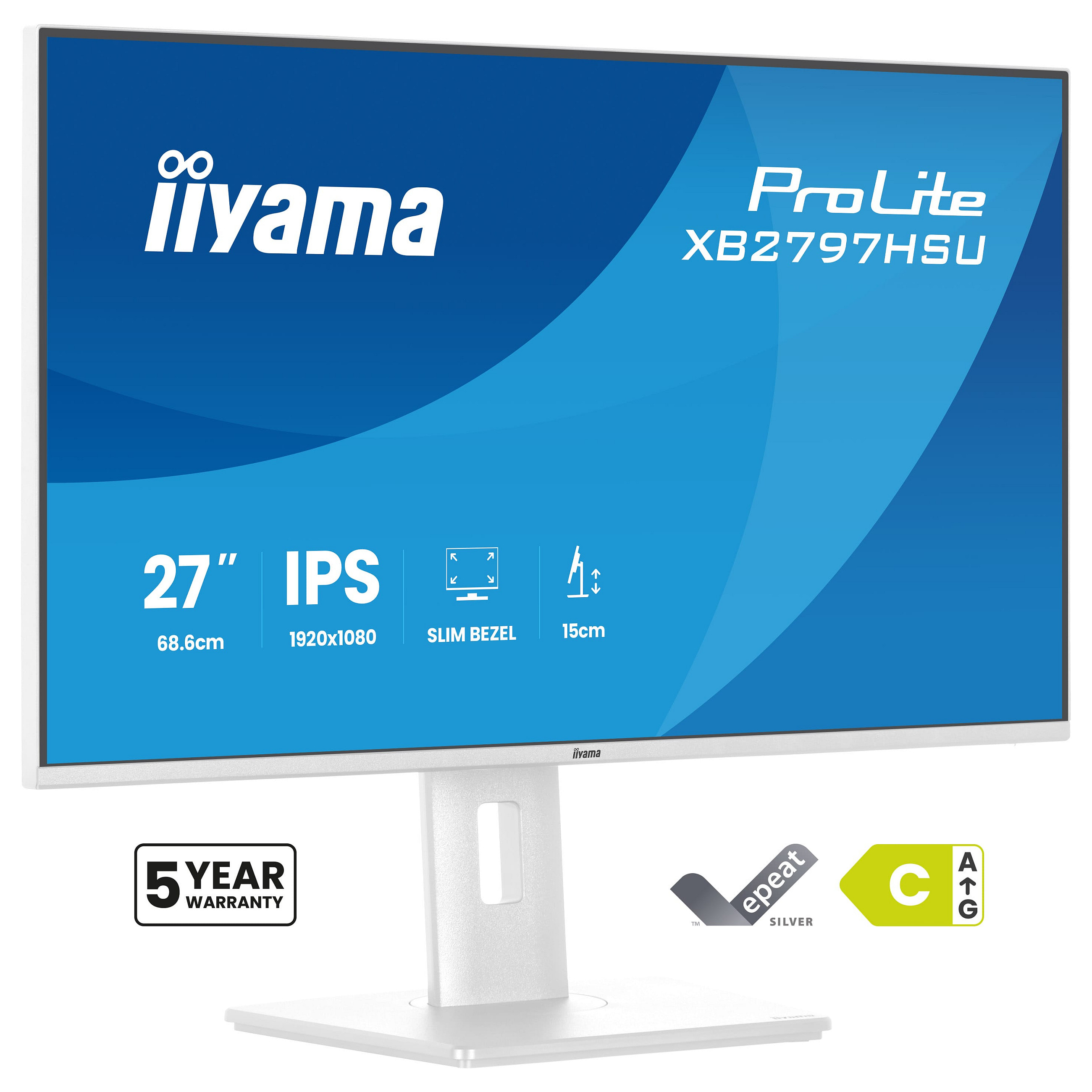 Monitor IIYAMA XB2797HSU-W1 / 27"/ Full HD IPS / LED / 120Hz / 1ms / HDMI+USB+DP - Bardhë - 1