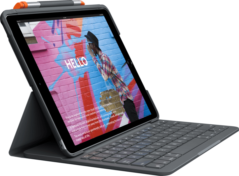 Aksesorë për tablet Logitech Slim Folio / 920-009476 / 10.2" / iPad 7th-9th Gen / Wireless / Bluetooth / QWERTZ Swiss – Grafit - 1