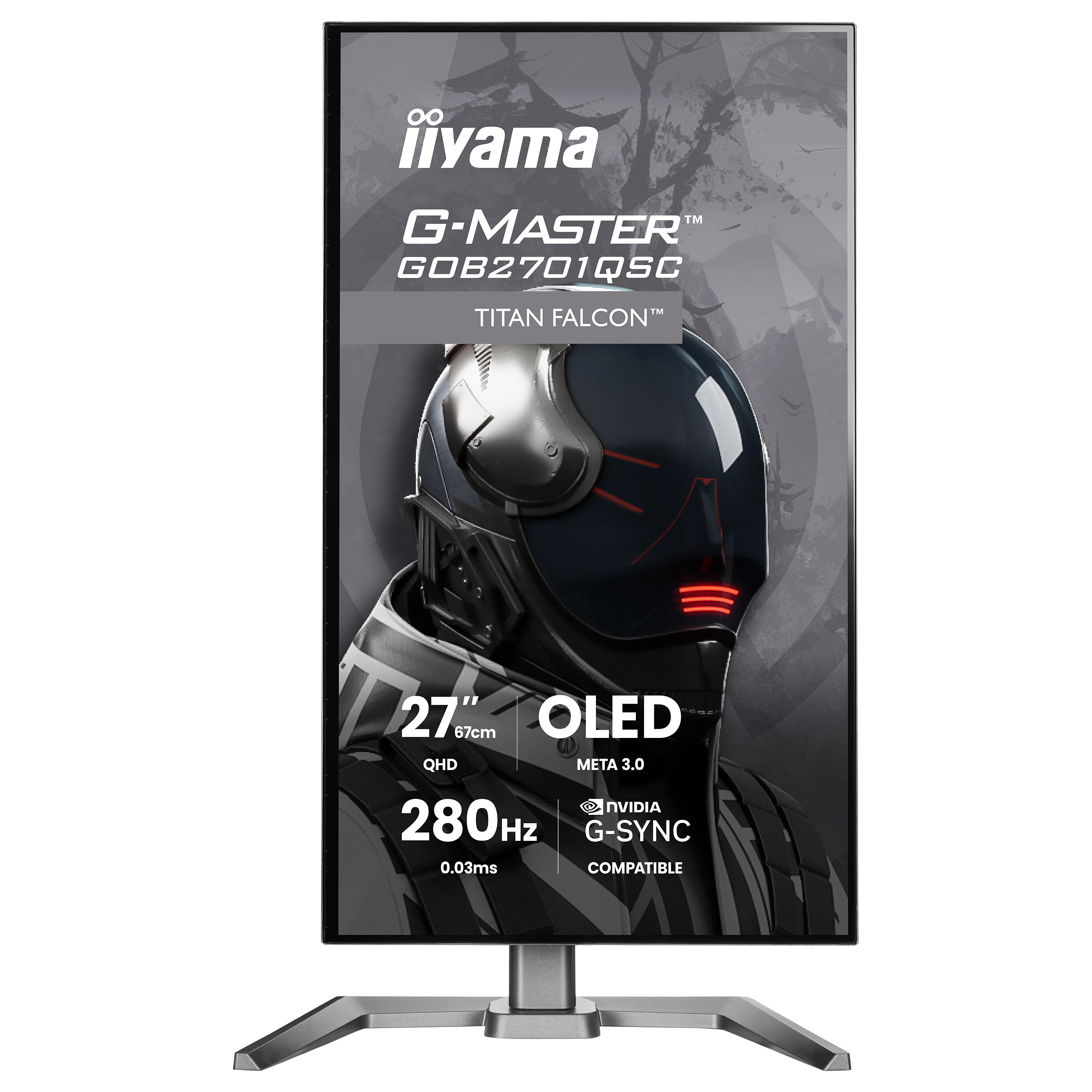 Monitor Gaming iiyama G-MASTER GOB2701QSC-B1 / 27" / QHD OLED / 280Hz / 0.03ms / HDMI+DisplayPort+USB-C - Zezë - 2