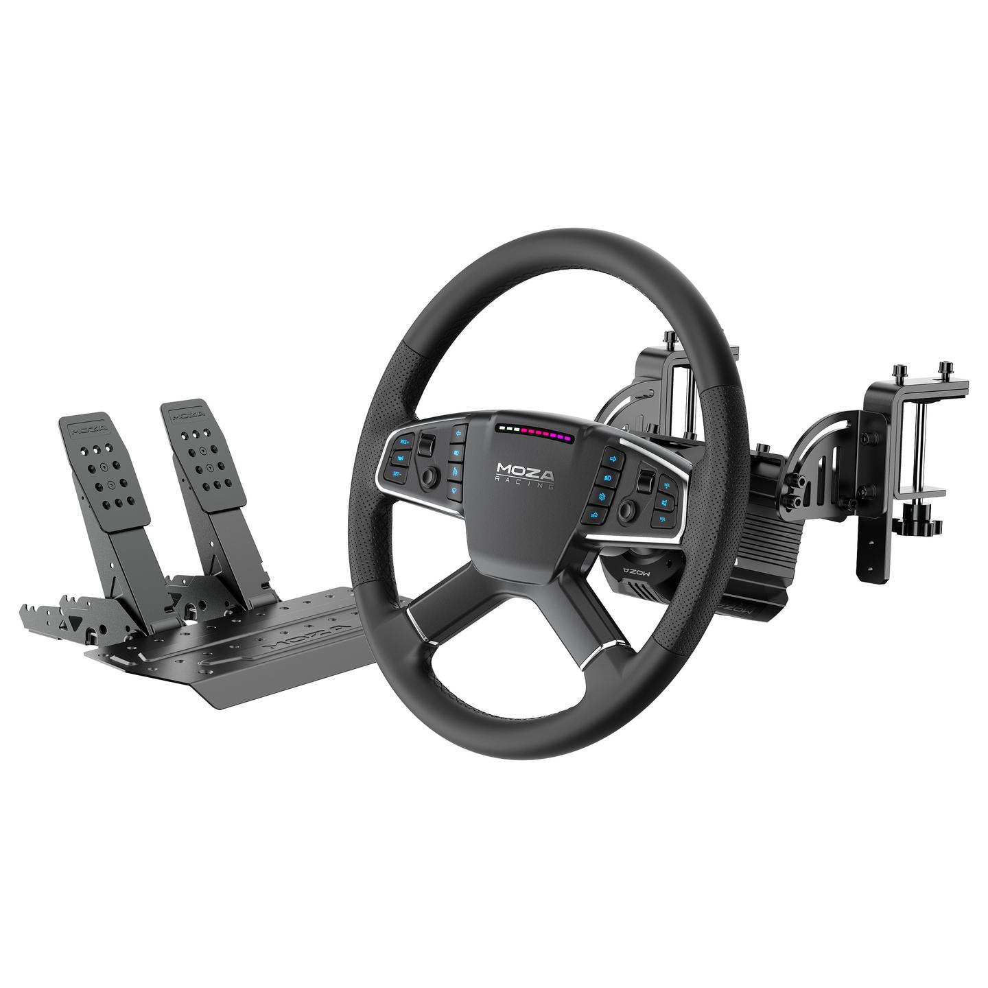 Timon dhe Pedale MOZA Racing R5 Pro Truck Driving Simulator, RS112, PC, Direct Drive, 6 Nm, Rrotullim deri në 2700°, 14 Butona – Zezë