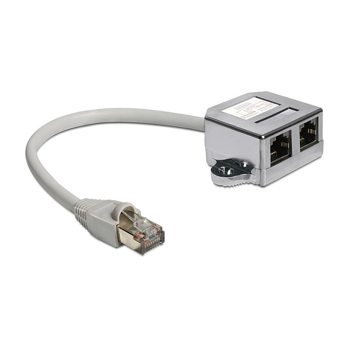 Adapter DeLOCK 65177 / RJ45 - 2 x RJ45 / Cat.5e / 15 cm - Gri