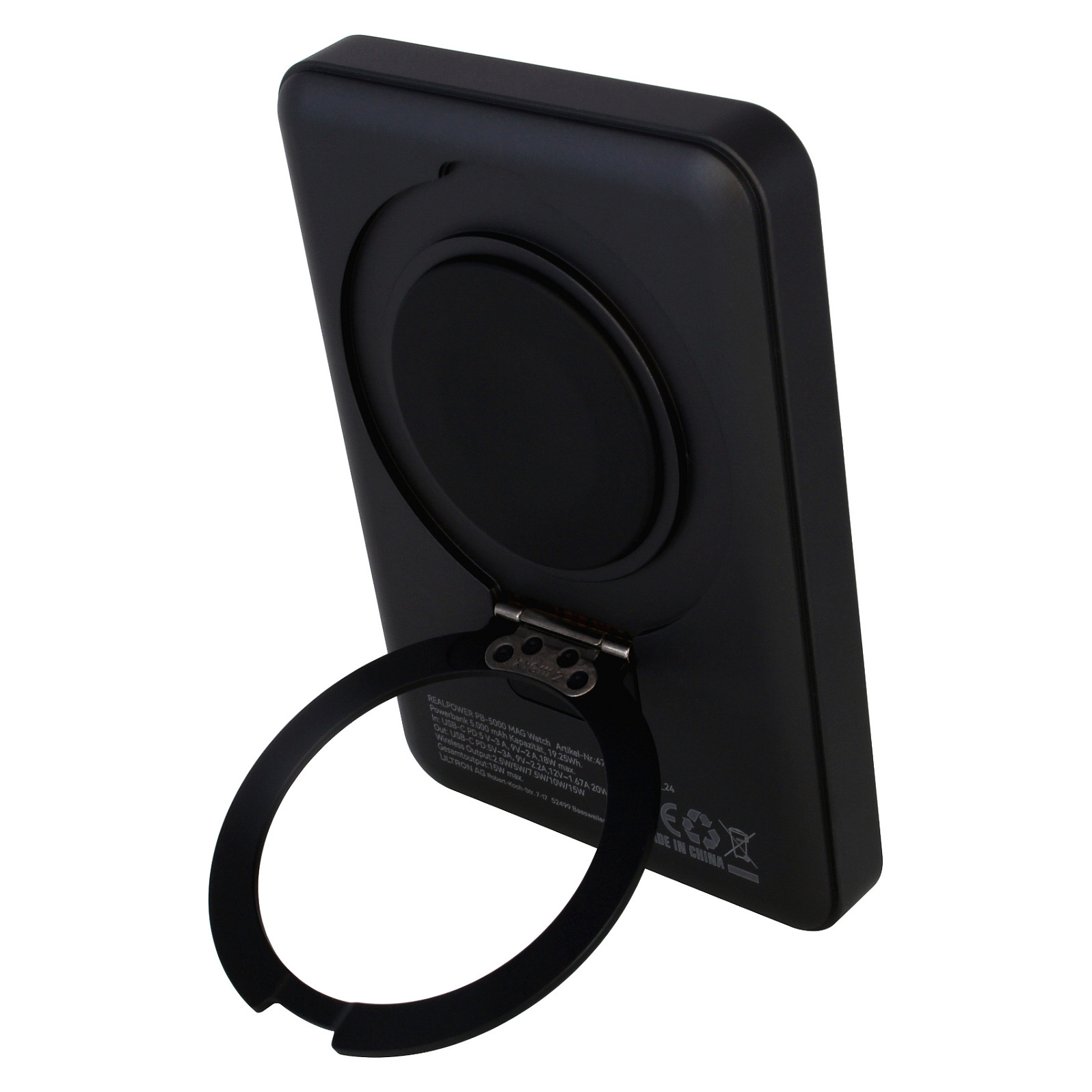 Powerbank RealPower PB-5000 MAG Watch / 5000mAh / 15W / Karikim Wireless – Argjendtë - 3