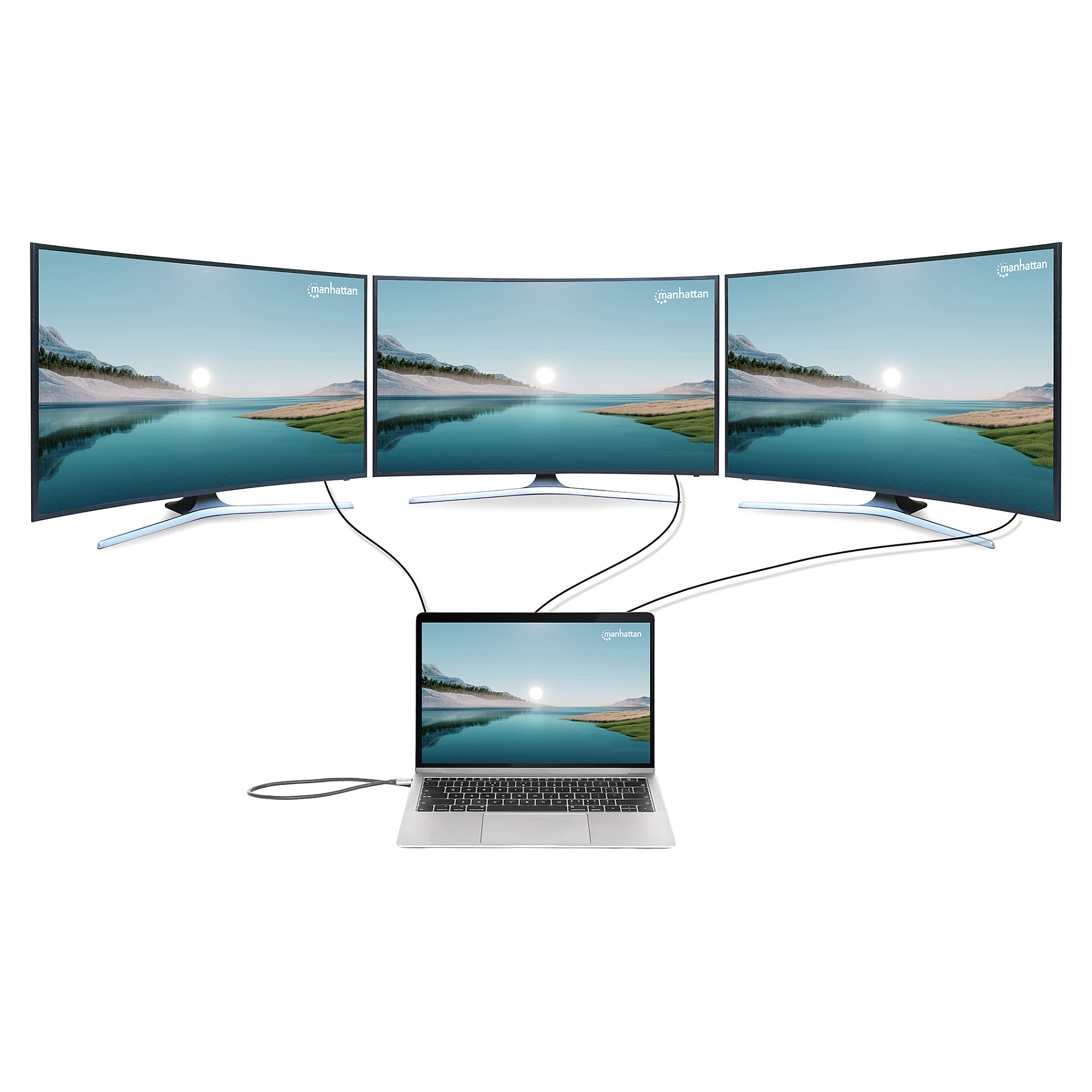 Docking Station MANHATTAN / 12‑in‑1 / 4K / 2×USB‑A / 2xUSB-C / 1×HDMI / 2×DisplayPorts – Argjend - 7
