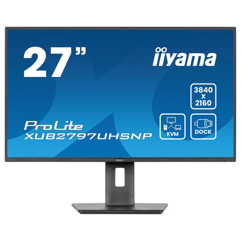Monitor iiyama ProLite XUB2797UHSNP-B1 / 27"/ 4K Ultra HD IPS LED / 60Hz / 4ms / USB-C+HDMI+DP - Zezë