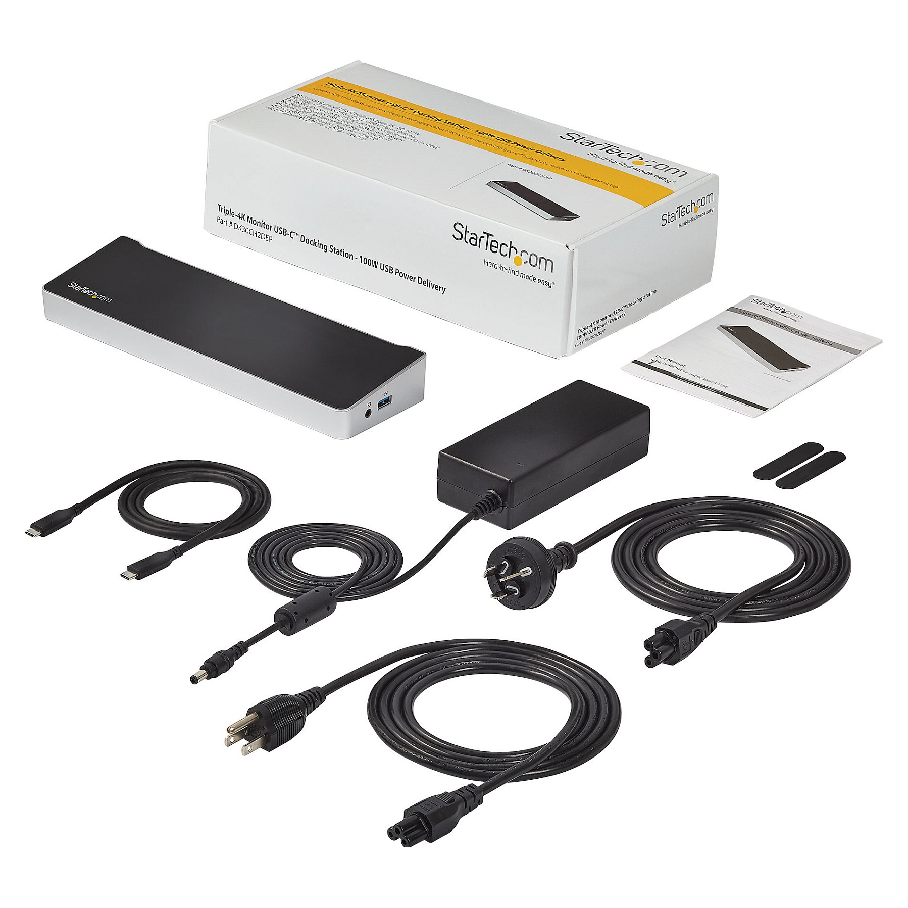 Docking Station StarTech Triple 4K Dock / 100W PD / 4xUSB-A / 2xUSB-C / 1xHDMI / 2xDisplayPort - Zezë / Argjend - 7