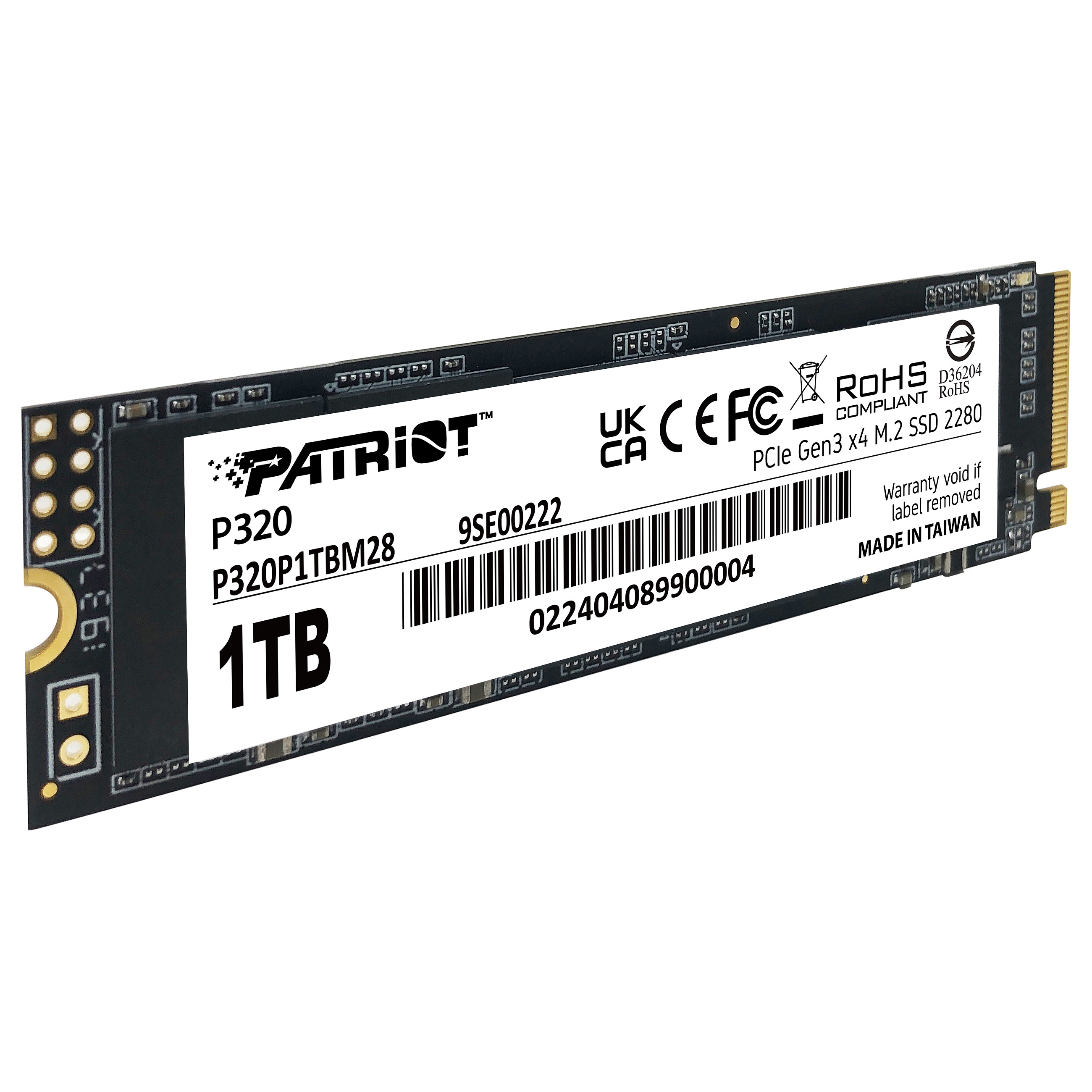 SSD e Brendshme M.2 / 1TB / Patriot P320 NVMe PCIe 3.0 x4 (2280) - 3