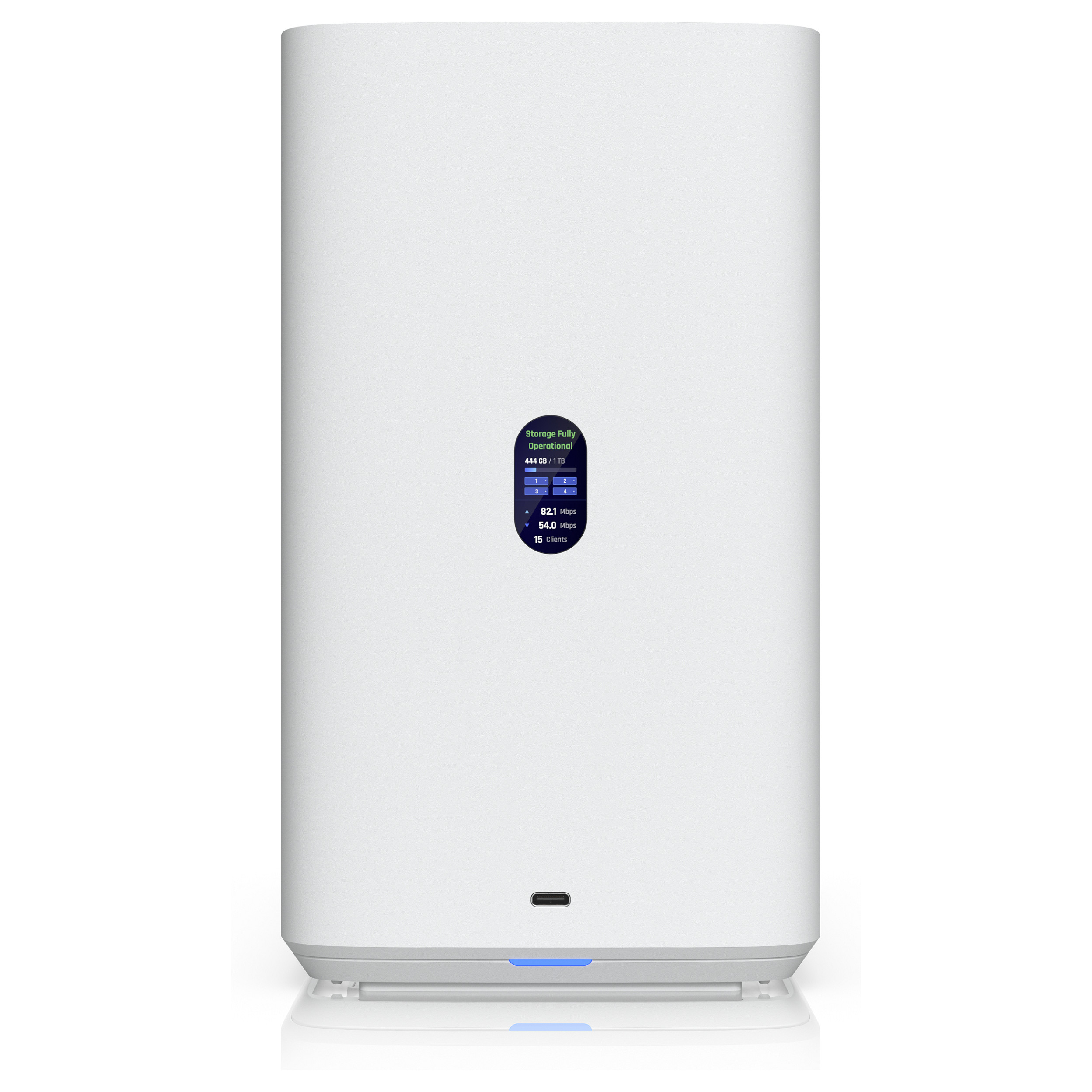 Ubiquiti UniFi UNAS-4-W 4-Bay NAS – 4x HDD/SSD, 2x M.2 NVMe Cache, 2.5GbE, RAID, PoE+++, UniFi Drive