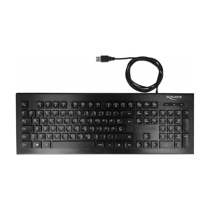 Tastierë me kabllo DeLOCK 12672, USB 2.0, QWERTZ, multimedia F1-F12, 1.5 m - Zezë