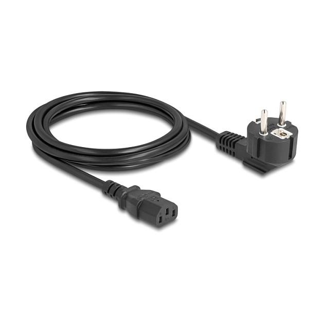 Kabllo për Furnizim me Energji DeLOCK 81326 / CEE 7/7 - C13 / H05VV-F 3 x 0.75 mm² / 250 V / 6 A / 1500 W / 2 m - Zezë - 1