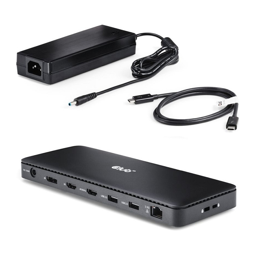 Docking Station Club3D Thunderbolt 4 / 12-in-1 / 3 Ekrane / USB-C / HDMI / DP / LAN - Zezë - 3