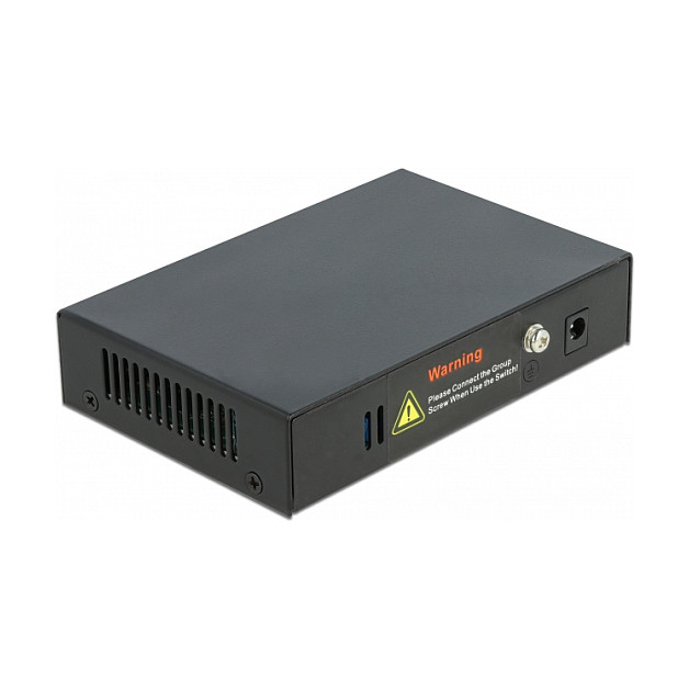 Delock / 4 porta Gigabit PoE+ / 1× RJ45 Uplink / Managed Switch / 60W / Metalik / Fanless / - 2