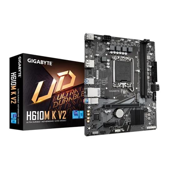 Motherboard GIGABYTE H610M K V2, Intel LGA1700, H610, DDR5, Micro-ATX, PCIe 4.0, M.2, HDMI, DisplayPort 