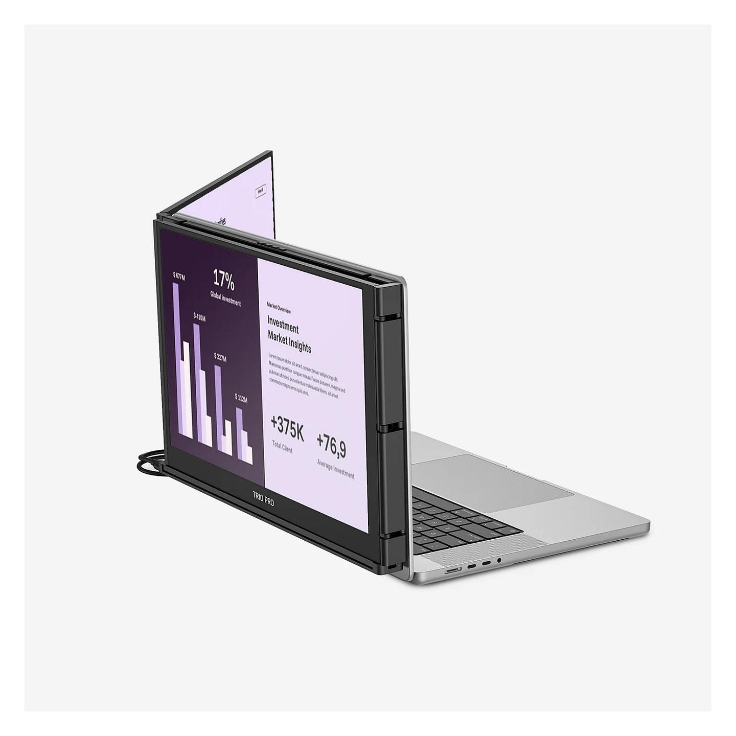 Monitor Portativ Mobile Pixels Trio 3.0 Pro / 14.1" / 2.2K IPS / 60Hz / 5ms / USB-C+Mini HDMI - Zezë - 4