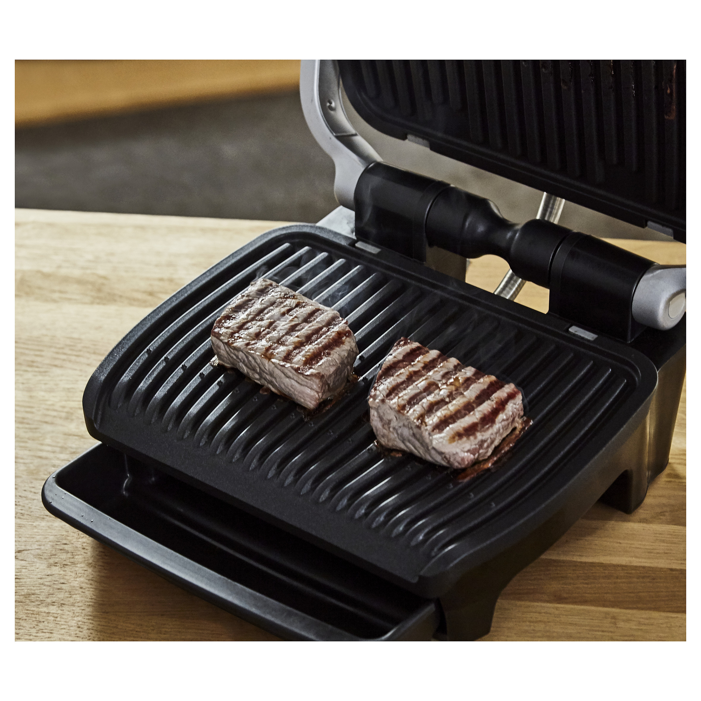 Grill Kontakti Tefal OptiGrill Elite GC750D / 2000W / 12 Programe / 30x20cm / Sear Boost / Touch – Zezë/Argjend - 12